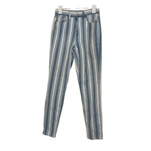 American Eagle blue and white striped mom jean - 2 XLong